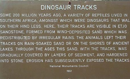 Dinosaur footprints Namibia