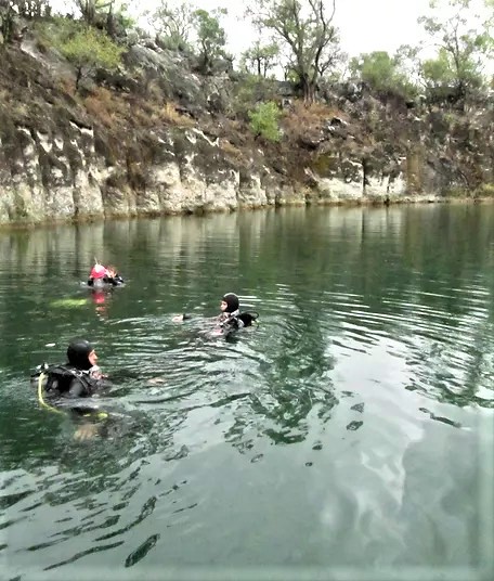 Diving in Namibia, Otjikoto Lake, southern Africa