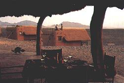 View from patio of Kulala Lodge Namibia