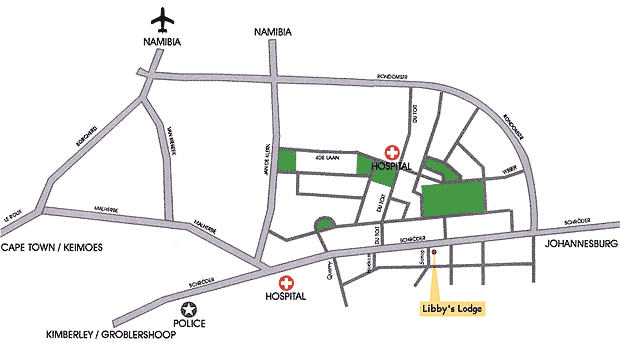 Libby's Lodge Map Upington Northern Cape South Africa