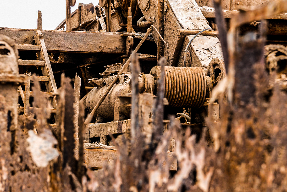 Abandoned oil rig, near Toscanini, Skeleton Coast, Namibia