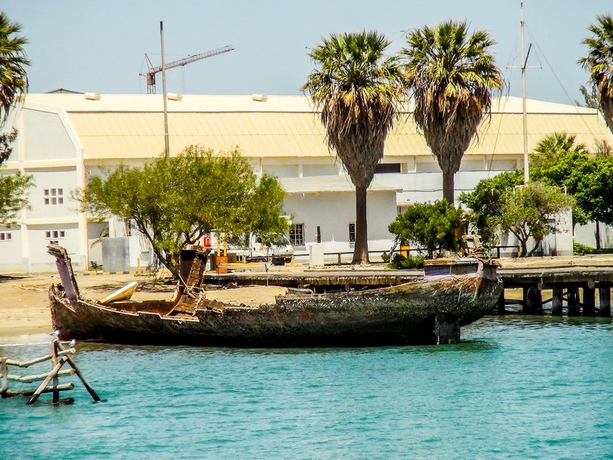 Magna shipwreck, Luderitz harbour, Luderitz, Namibia