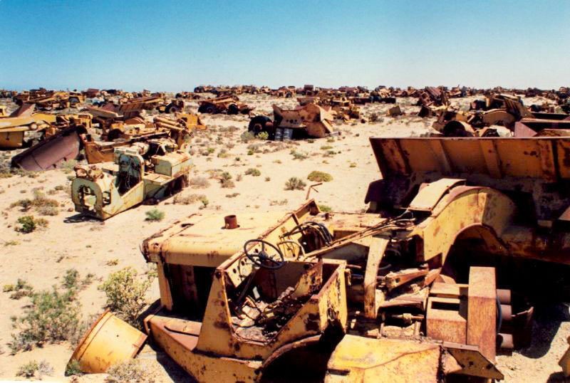 Diamond mine obsolete machinery graveyard, Oranjemund, Sperrgebiet, Namibia